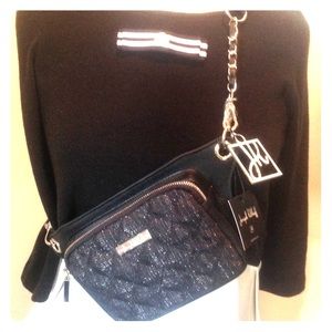 Joseph Ribkoff Black Guilted fabric faux leather